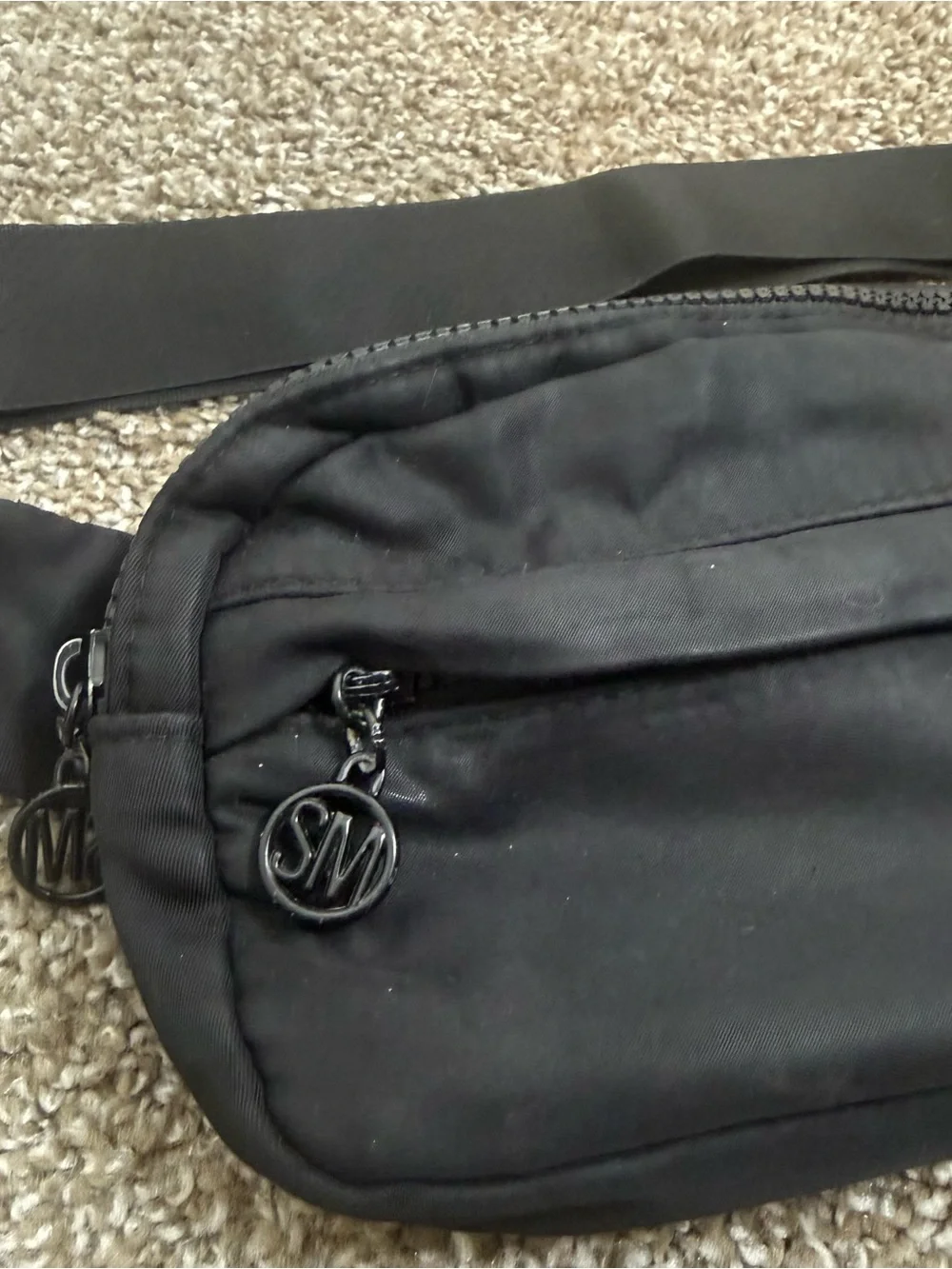 Steve Madden Black Crossbody Waist Bag